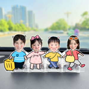 custom family bobblehead standee — personalized shaking head keepsake for families with kids